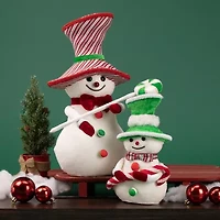 Northlight Snowman With Sequin Lollipop And Striped Hat - 15in Christmas Tabletop Decor