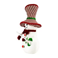Northlight Snowman With Sequin Lollipop And Striped Hat - 15in Christmas Tabletop Decor