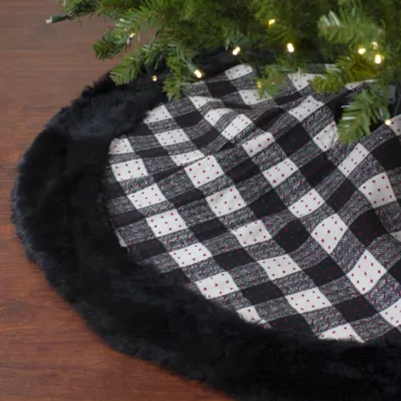Northlight Buffalo Plaid - 48in - Black And White Indoor Tree Skirt