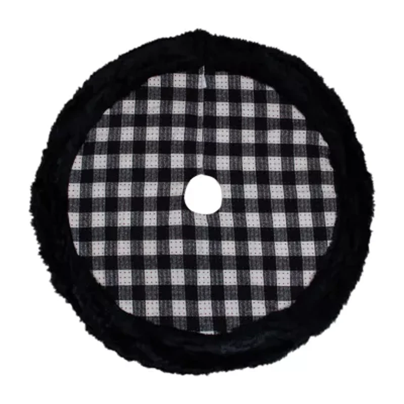 Northlight Buffalo Plaid - 48in - Black And White Indoor Tree Skirt