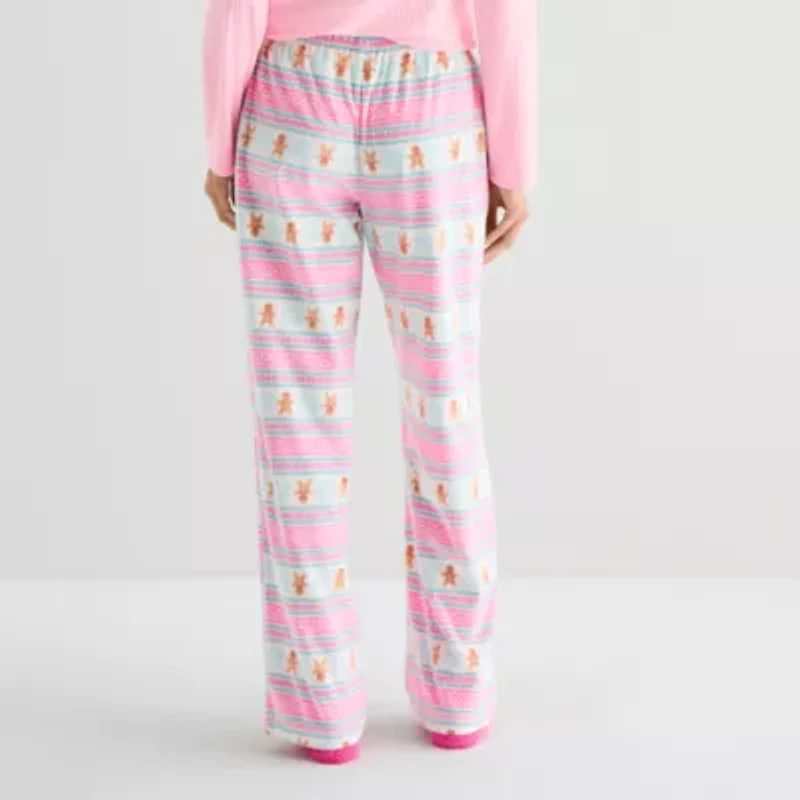 Sleep Chic With Sock Womens Fleece Pajama Pants