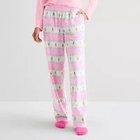 Sleep Chic With Sock Womens Fleece Pajama Pants