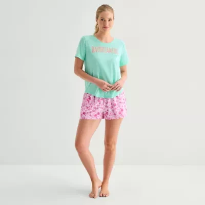 Sleep Chic Womens Crew Neck Short Sleeve Pajama Top