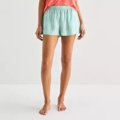 Sleep Chic Womens Poplin Pajama Shorts