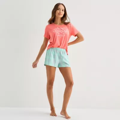 Sleep Chic Womens Poplin Pajama Shorts
