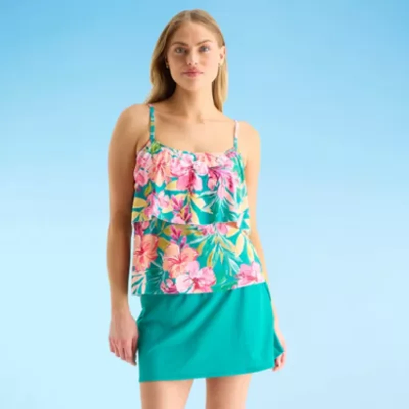 Sonnet Shores Womens Floral Tankini Swimsuit Top