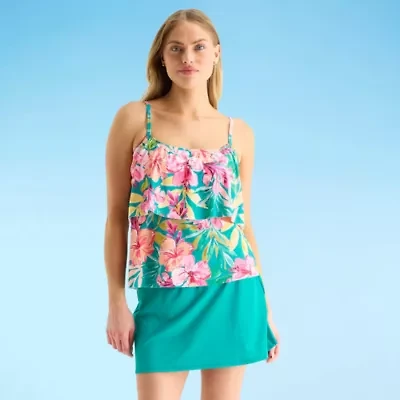 Sonnet Shores Womens Floral Tankini Swimsuit Top