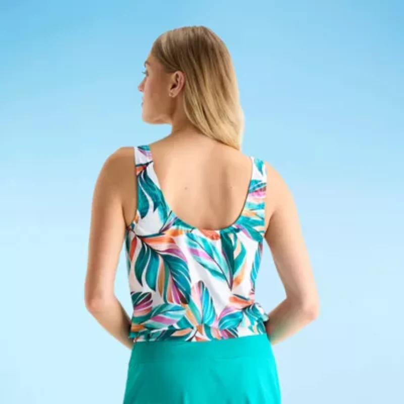 Sonnet Shores Womens Leaf Tankini Swimsuit Top