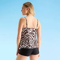 Sonnet Shores Womens Animal Tankini Swimsuit Top