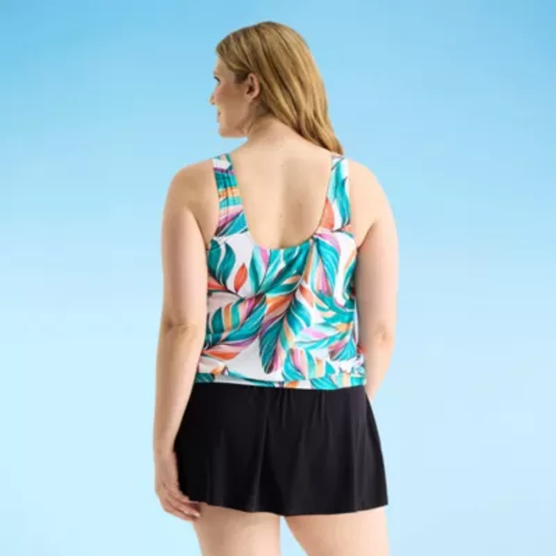 Sonnet Shores Womens Leaf Plus Tankini Swimsuit Top