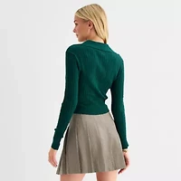 by&by Juniors Womens Long Sleeve Polo Shirt