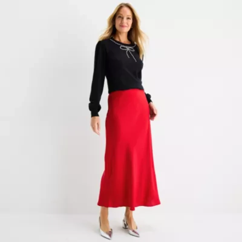 Liz Claiborne Womens Mid Rise Maxi Skirt