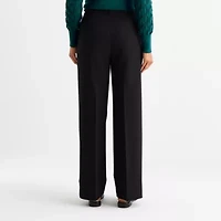 Liz Claiborne Womens Wide Leg Mid Rise Trouser