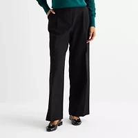 Liz Claiborne Womens Wide Leg Mid Rise Trouser