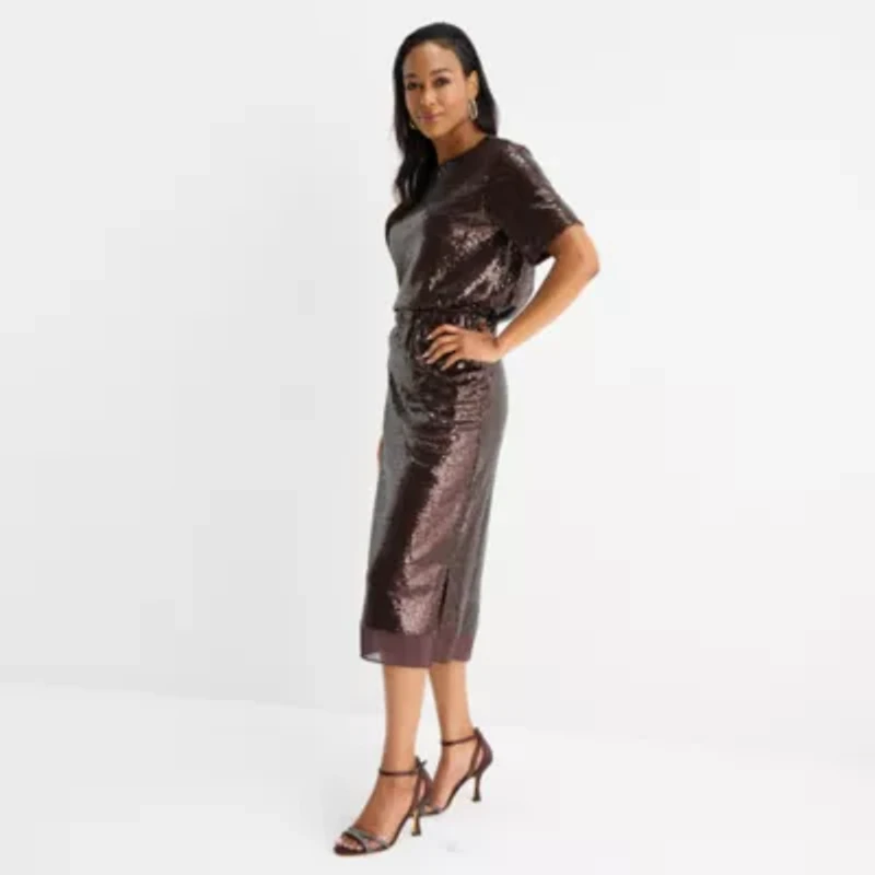 Liz Claiborne Womens Mid Rise Pencil Skirt