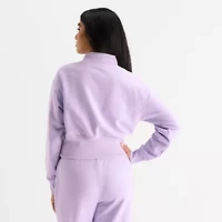 Xersion Womens Classic French Terry Long Sleeve Mock Neck Top