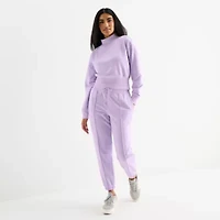 Xersion Womens Classic French Terry Long Sleeve Mock Neck Top