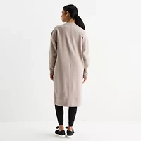 Xersion Super Soft Fleece Womens Oversized Long Sleeve Layered Sweater