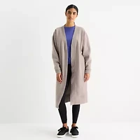 Xersion Super Soft Fleece Womens Oversized Long Sleeve Layered Sweater