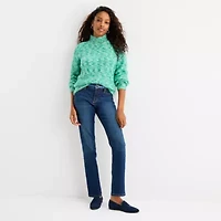 St. John's Bay Womens Mock Neck Long Sleeve Pullover Sweater