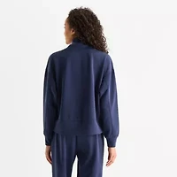 Stylus Womens Funnel Neck Long Sleeve Sweatshirt