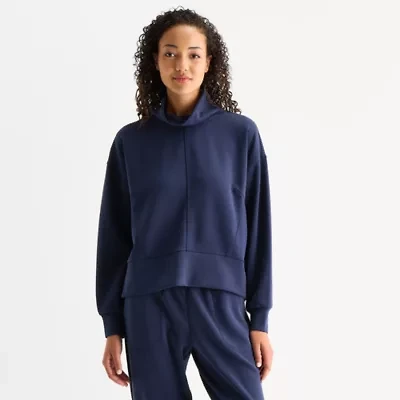 Stylus Womens Funnel Neck Long Sleeve Sweatshirt