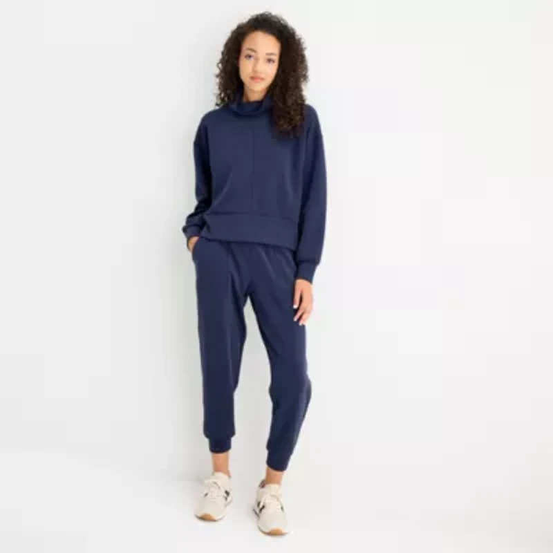 Stylus Womens Funnel Neck Long Sleeve Sweatshirt