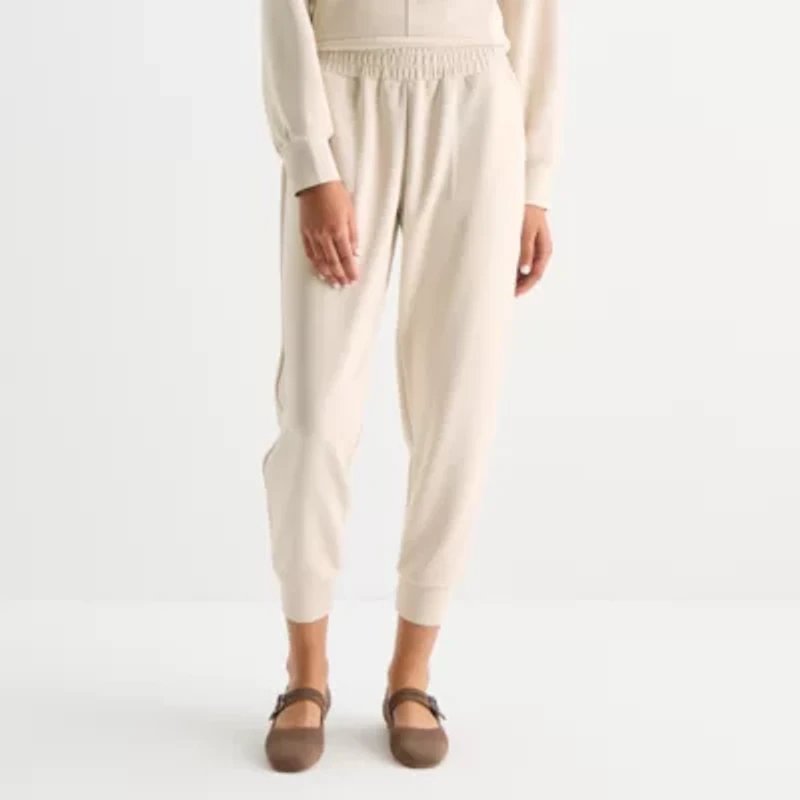 Stylus Womens Cuffed Mid Rise Jogger Pant
