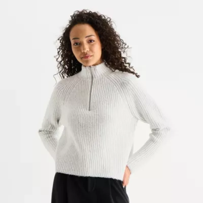 Stylus Womens Mock Neck Long Sleeve Pullover Sweater