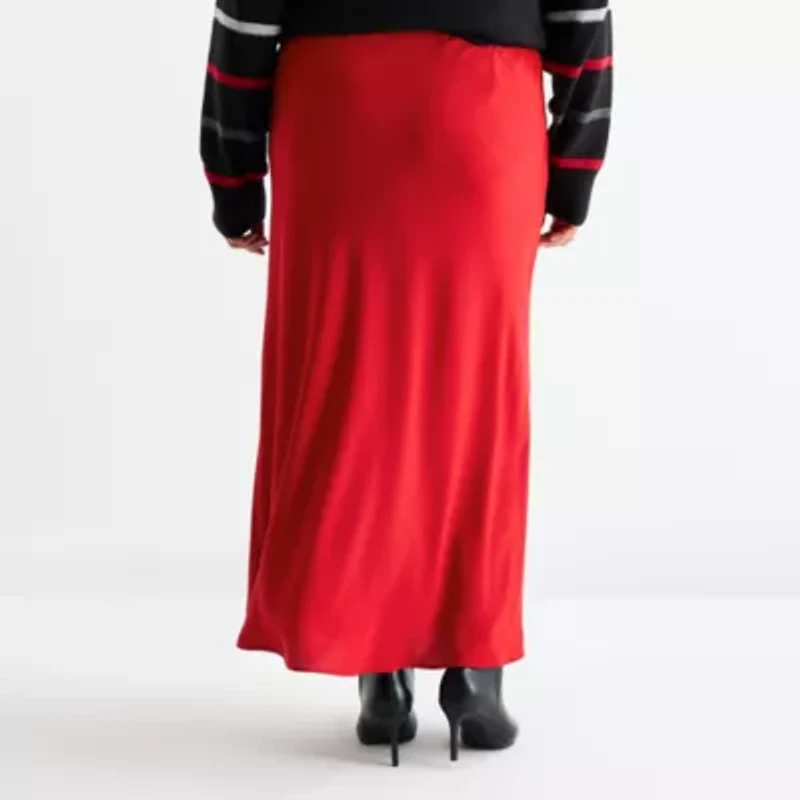 Liz Claiborne Womens Mid Rise Maxi Skirt Plus