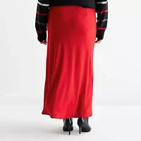 Liz Claiborne Womens Mid Rise Maxi Skirt Plus