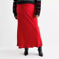 Liz Claiborne Womens Mid Rise Maxi Skirt Plus