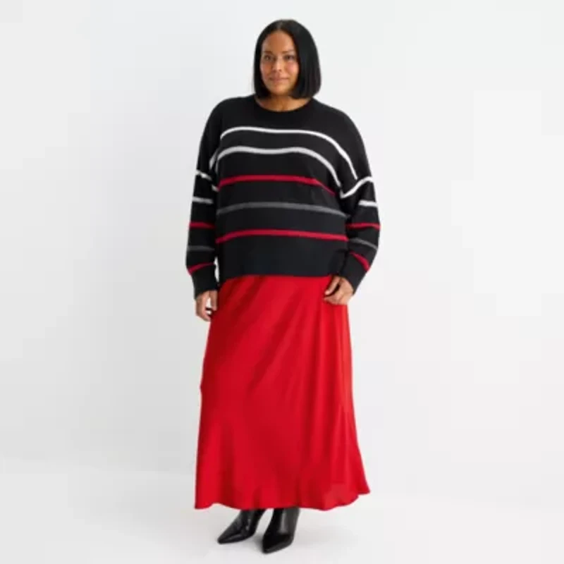 Liz Claiborne Womens Mid Rise Maxi Skirt Plus