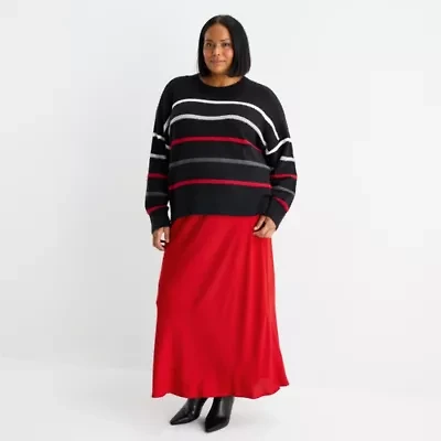 Liz Claiborne Womens Mid Rise Maxi Skirt Plus