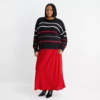 Liz Claiborne Womens Mid Rise Maxi Skirt Plus