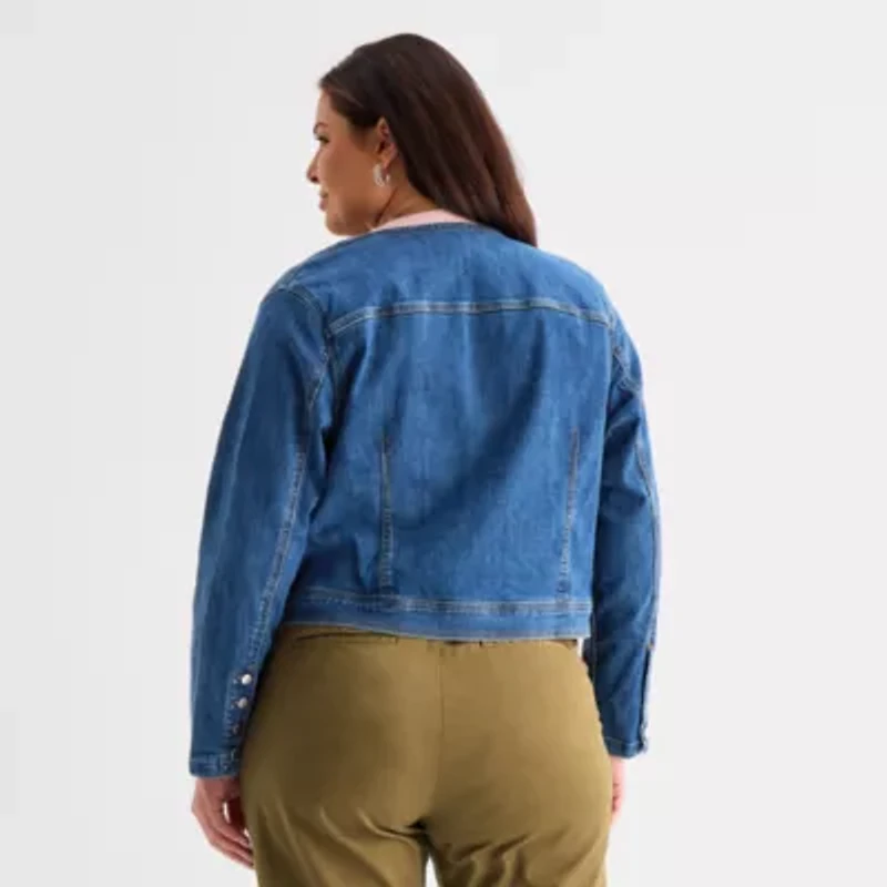 Liz Claiborne Denim Jacket Womens Lightweight Plus