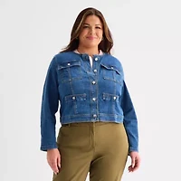 Liz Claiborne Denim Jacket Womens Lightweight Plus