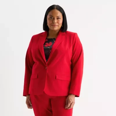 Liz Claiborne Kate Womens Plus Stretch Fabric Classic Fit Blazer