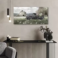 Courtside Market Farm Blue Truck 12x24 Canvas Canvas Art