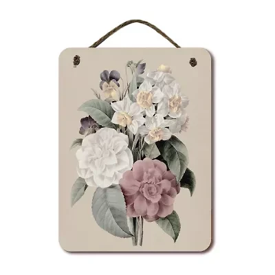 Courtside Market Flowers 12x16 Artboard With Twine Wood Wall Art