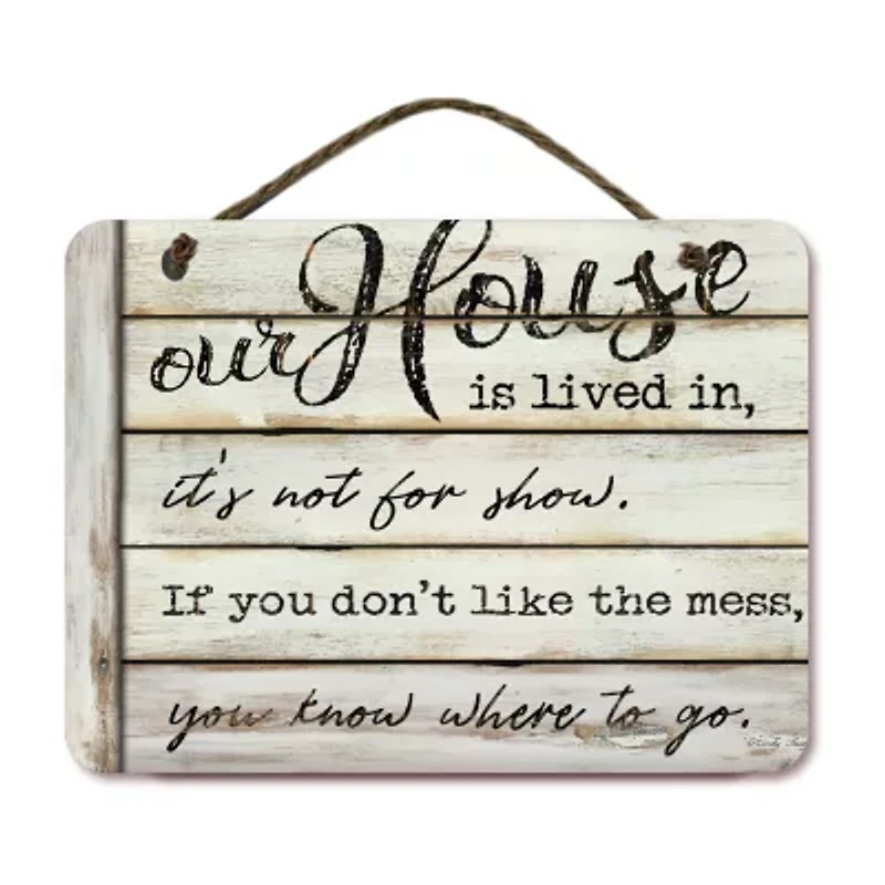Courtside Market Our House 12x16 Artboard With Twine Wood Wall Art