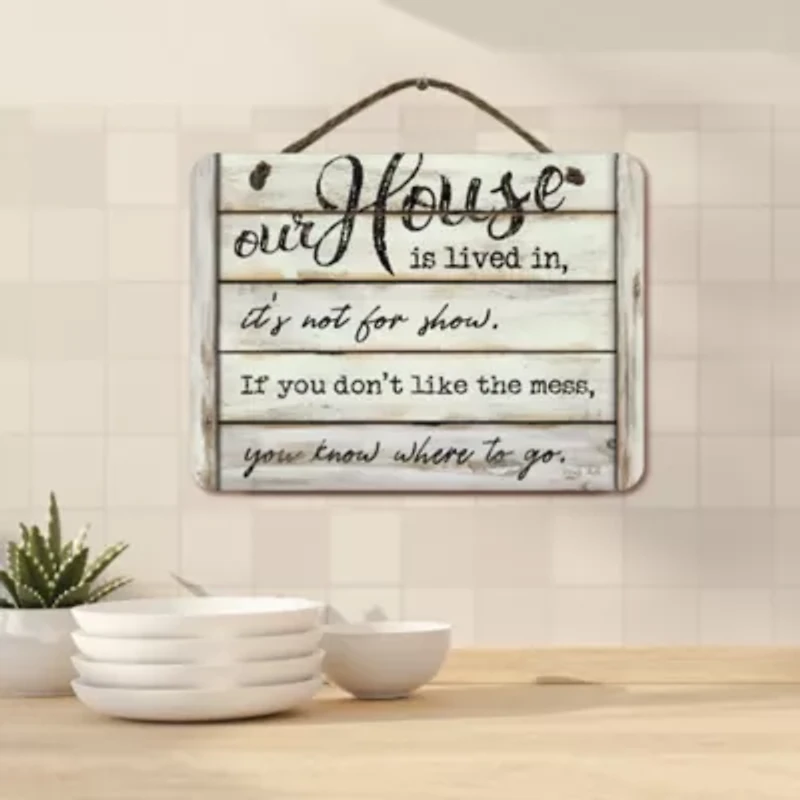Courtside Market Our House 12x16 Artboard With Twine Wood Wall Art