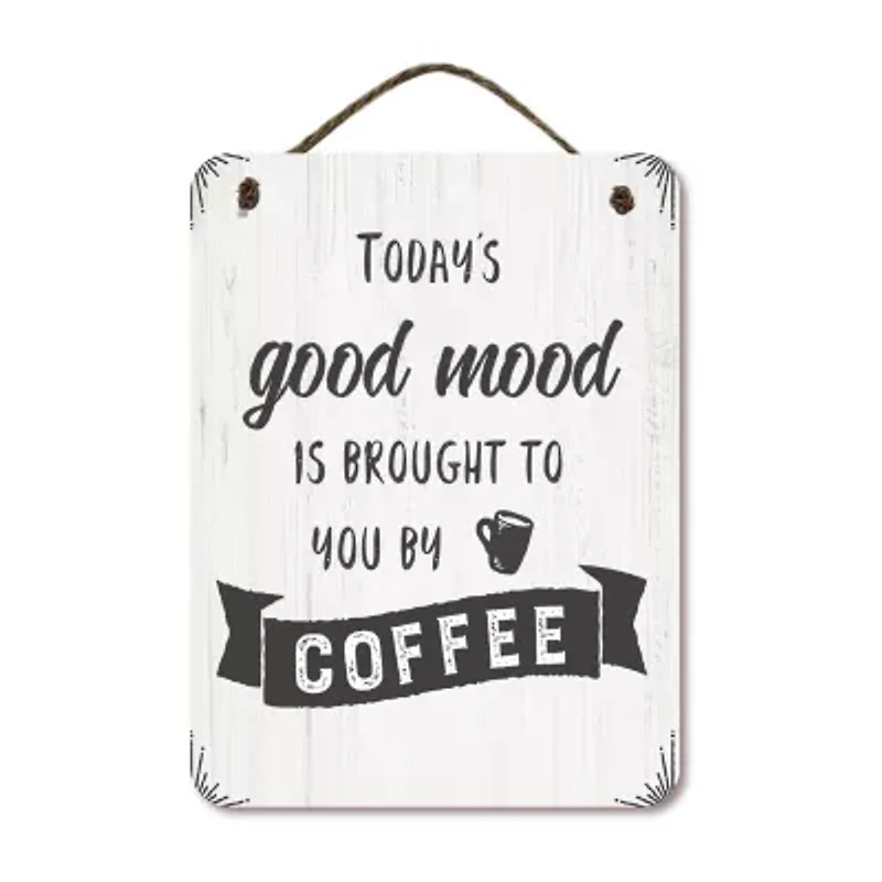 Courtside Market Todays Mood 12x16 Artboard With Twine Wood Wall Art