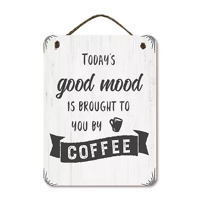 Courtside Market Todays Mood 12x16 Artboard With Twine Wood Wall Art