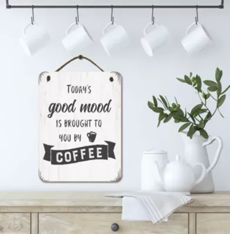 Courtside Market Todays Mood 12x16 Artboard With Twine Wood Wall Art