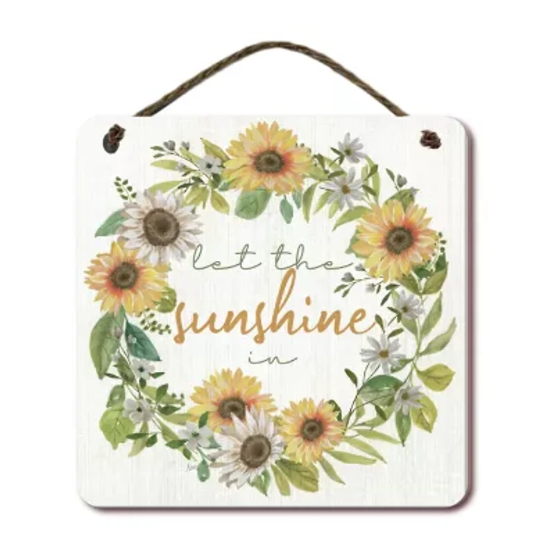 Courtside Market Sunshine 12x12 Artboard With Twine Wood Wall Art