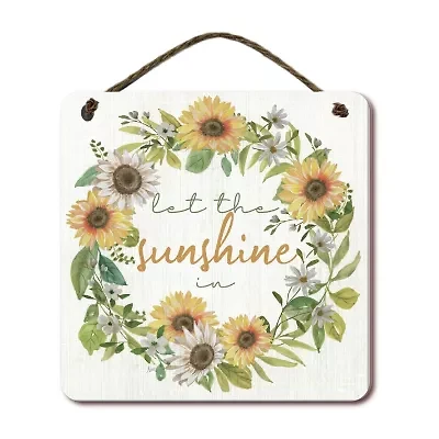 Courtside Market Sunshine 12x12 Artboard With Twine Wood Wall Art