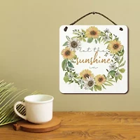 Courtside Market Sunshine 12x12 Artboard With Twine Wood Wall Art