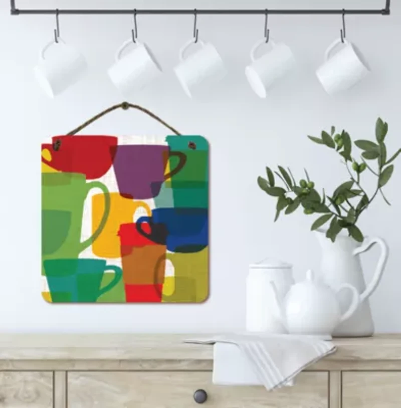 Courtside Market Kitchen 12x12 Artboard With Twine Wood Wall Art