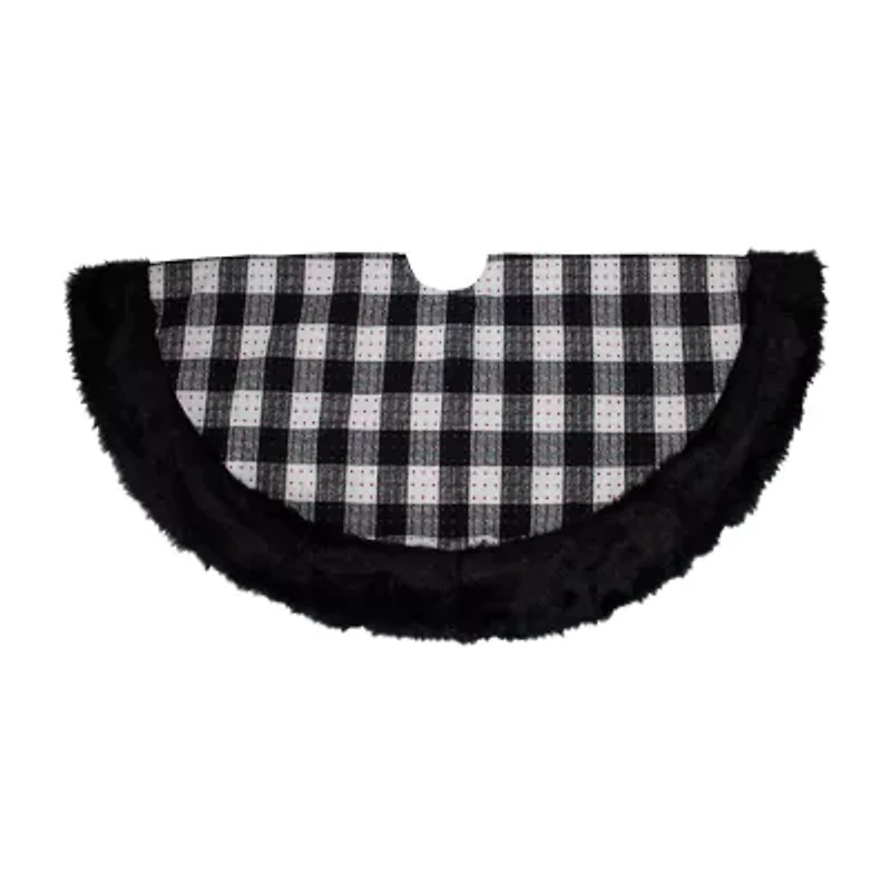 Northlight Buffalo Plaid - 48in - Black And White Indoor Tree Skirt